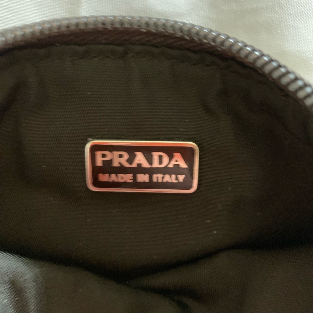 PRADA zip top pouch MAKEUPBAG / clutch Tan Linen - Picture 3 of 7
